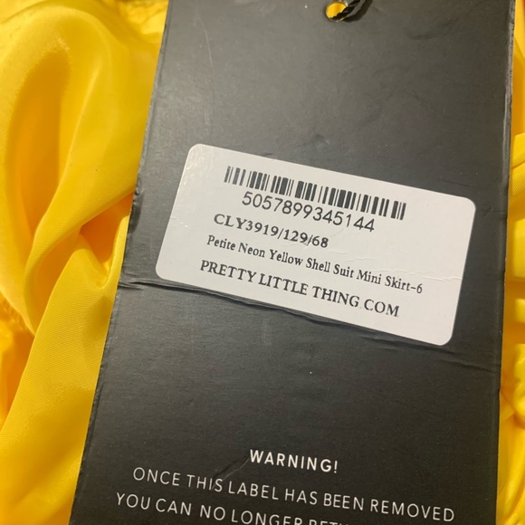 5 for 20 PrettyLittleThing neon yellow shell suit skirt NWT - Picture 4 of 6